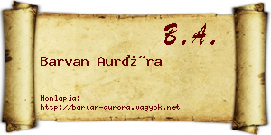 Barvan Auróra névjegykártya